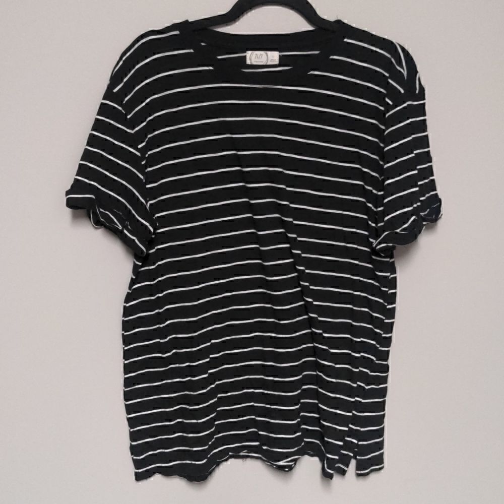 Maurices Black and White Striped Short Sleeve Shirt